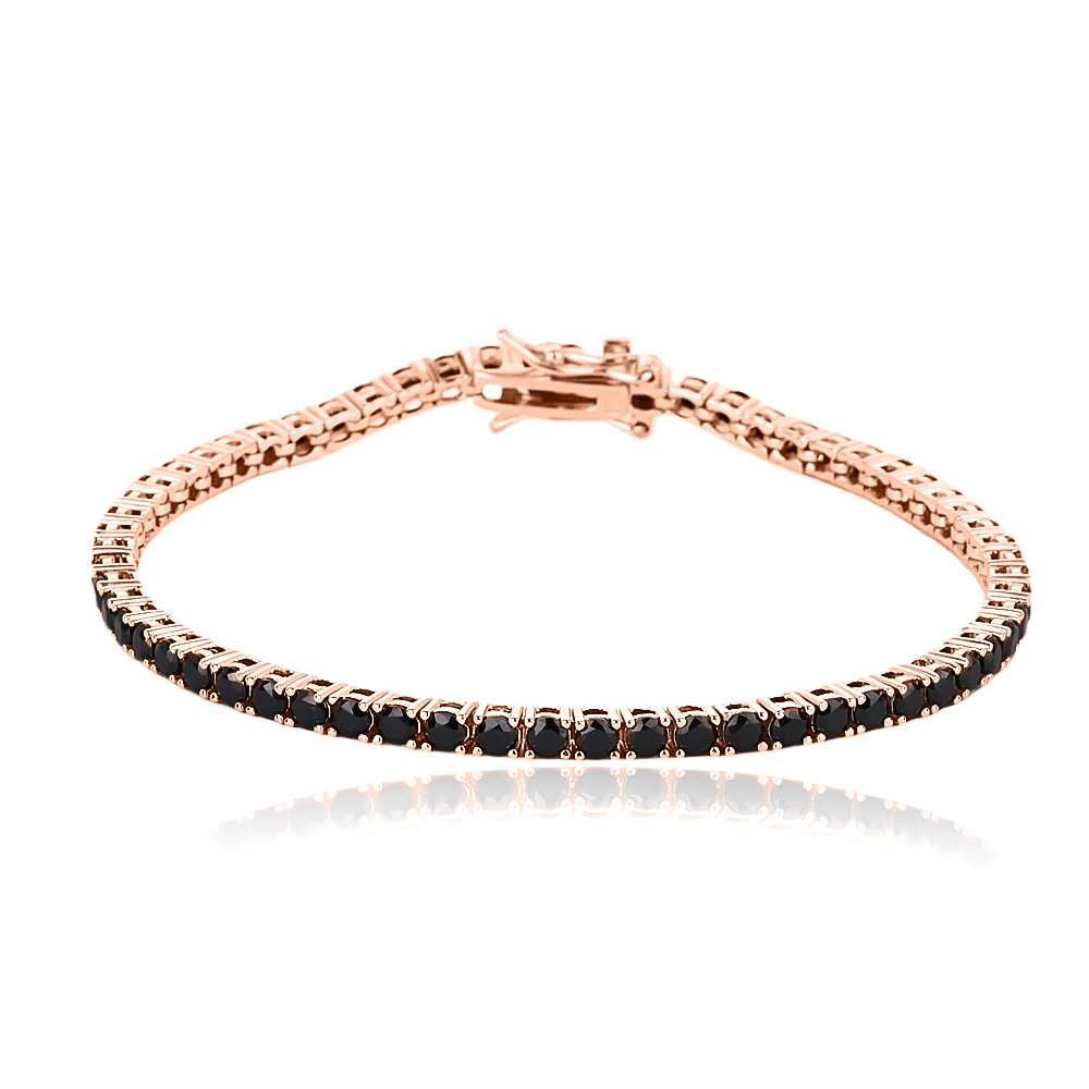 1736245558_1728548284_ROSEGOLD207.jpg צמיד טניס שחור zsi2005-2-3mm – תמונה 1