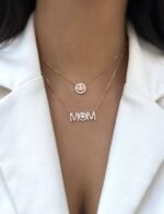 ⁦שרשרת סמיילי שיבוץ רוז⁩ – תמונה ⁦2⁩