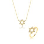 סט מגן דוד זהב